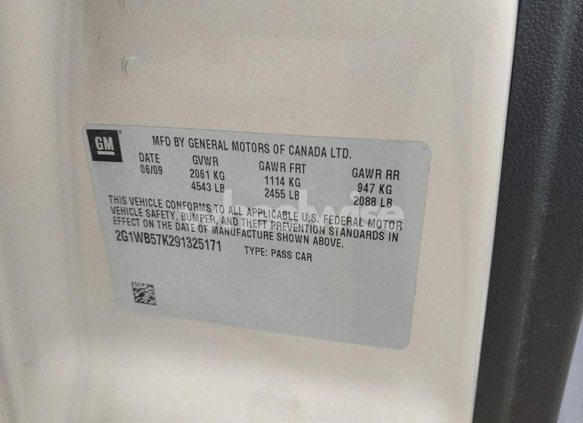 Photo 9 of 2009 Chevrolet Impala LS (VIN 2G1WB57K291325171)