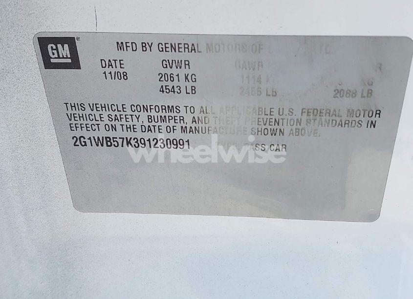 Photo 9 of 2009 Chevrolet Impala LS (VIN 2G1WB57K391230991)