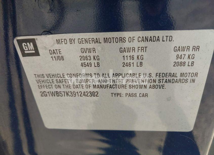 Photo 9 of 2009 Chevrolet Impala LS (VIN 2G1WB57K391242302)