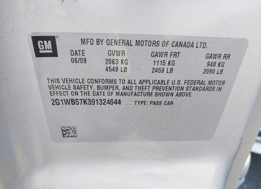 Photo 9 of 2009 Chevrolet Impala LS (VIN 2G1WB57K391324644)