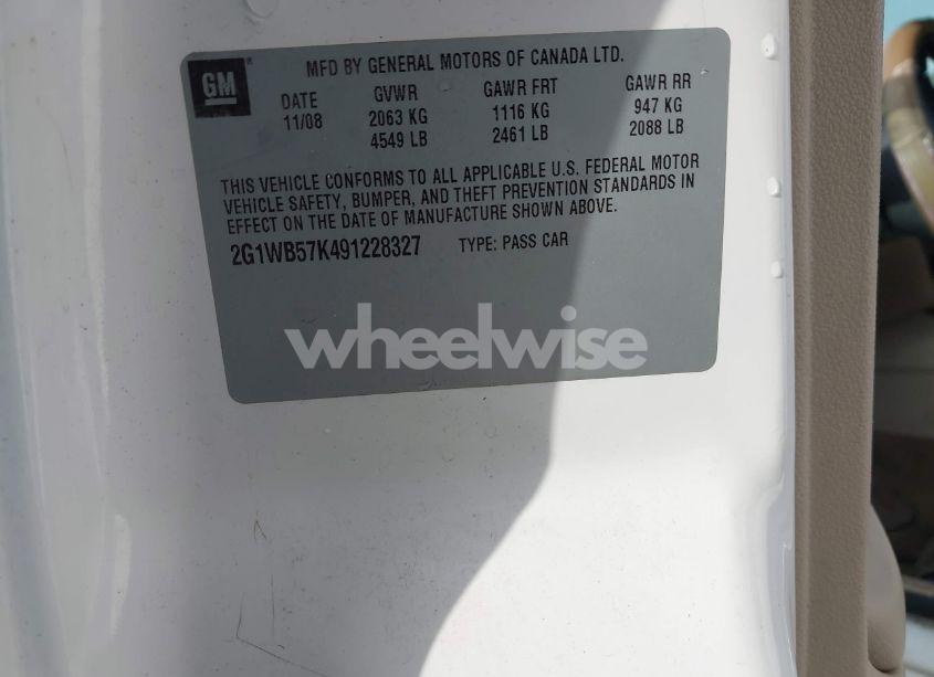 Photo 9 of 2009 Chevrolet Impala LS (VIN 2G1WB57K491228327)