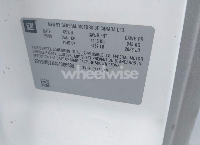 Photo 9 of 2009 Chevrolet Impala LS (VIN 2G1WB57K491306685)