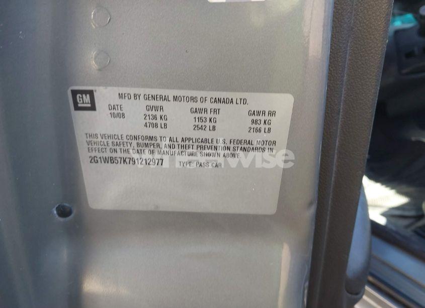 Photo 9 of 2009 Chevrolet Impala LS (VIN 2G1WB57K791212977)