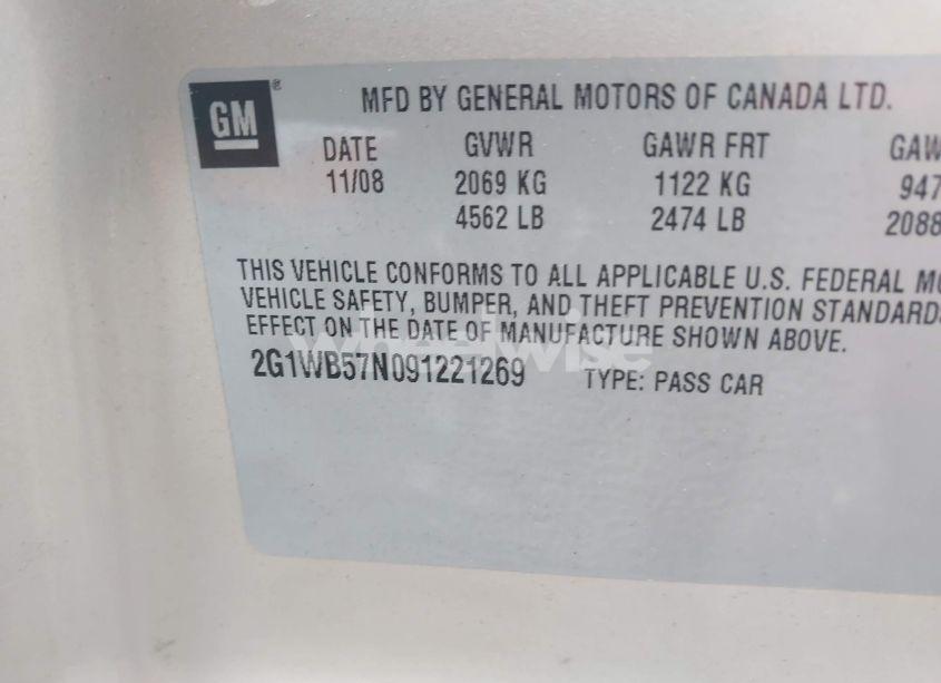 Photo 9 of 2009 Chevrolet Impala LS (VIN 2G1WB57N091221269)