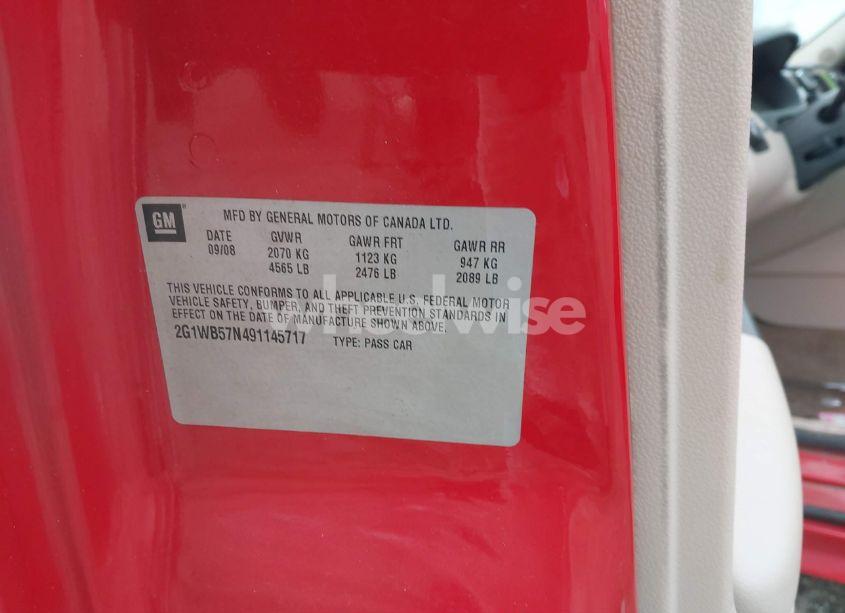 Photo 9 of 2009 Chevrolet Impala LS (VIN 2G1WB57N491145717)