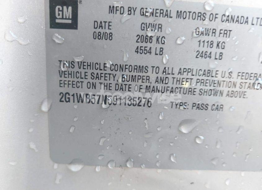 Photo 9 of 2009 Chevrolet Impala LS (VIN 2G1WB57N591135276)