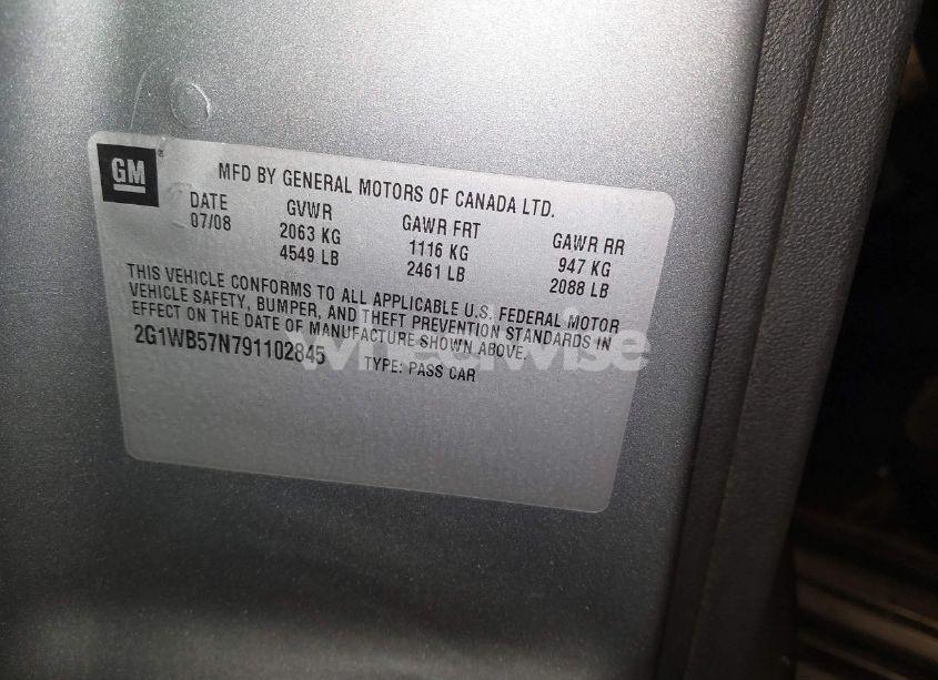 Photo 9 of 2009 Chevrolet Impala LS (VIN 2G1WB57N791102845)