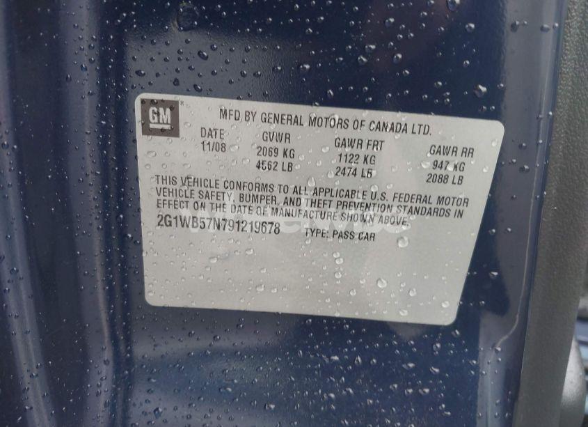 Photo 9 of 2009 Chevrolet Impala LS (VIN 2G1WB57N791219678)