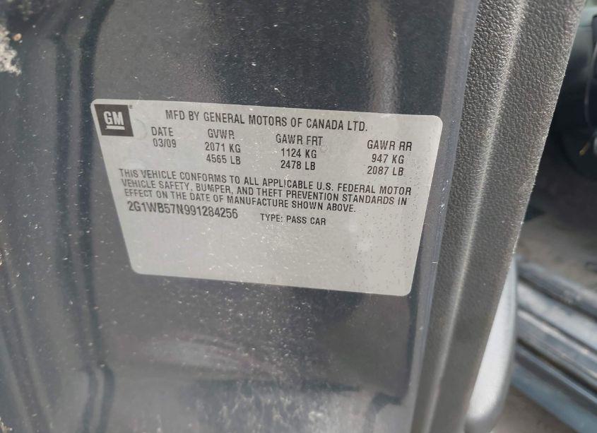 Photo 9 of 2009 Chevrolet Impala LS (VIN 2G1WB57N991284256)