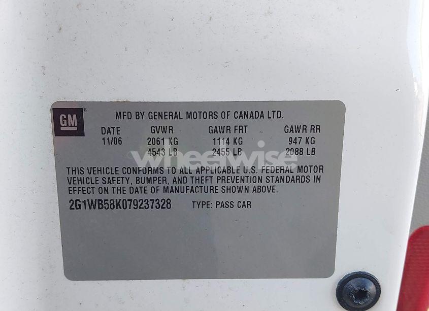 Photo 9 of 2007 Chevrolet Impala LS (VIN 2G1WB58K079237328)