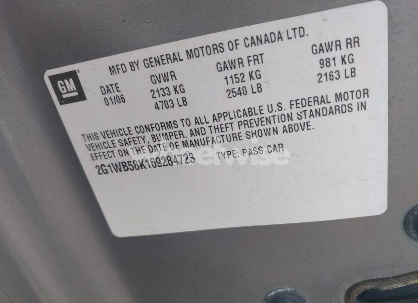 Photo 9 of 2006 Chevrolet Impala LS (VIN 2G1WB58K169284723)