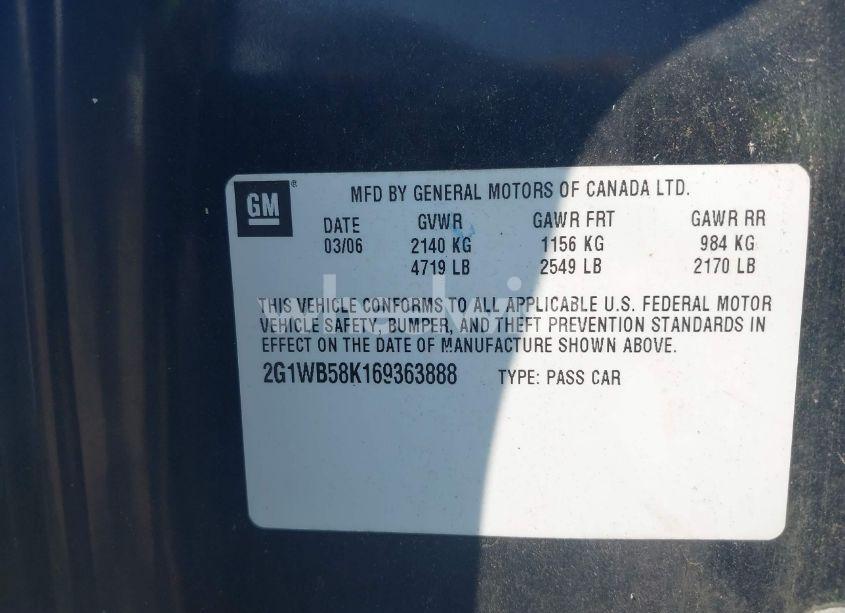 Photo 9 of 2006 Chevrolet Impala LS (VIN 2G1WB58K169363888)