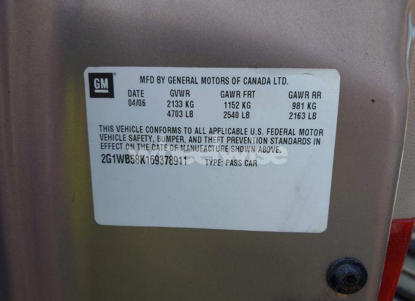 Photo 9 of 2006 Chevrolet Impala LS (VIN 2G1WB58K169378911)