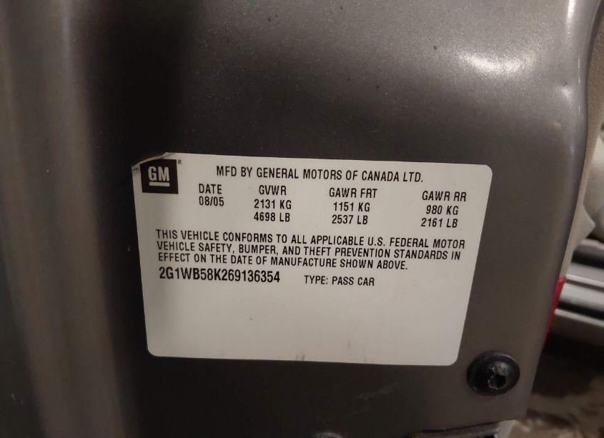 Photo 9 of 2006 Chevrolet Impala LS (VIN 2G1WB58K269136354)