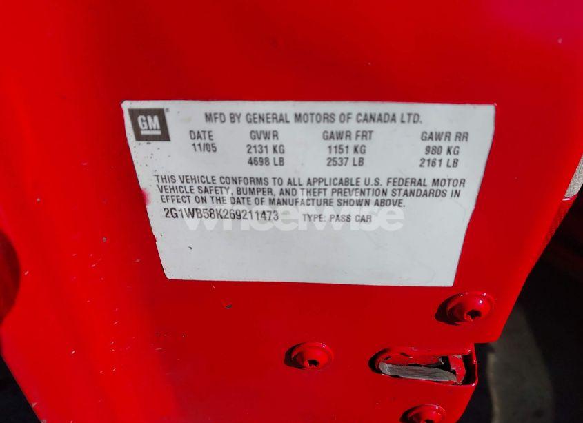 Photo 9 of 2006 Chevrolet Impala LS (VIN 2G1WB58K269211473)