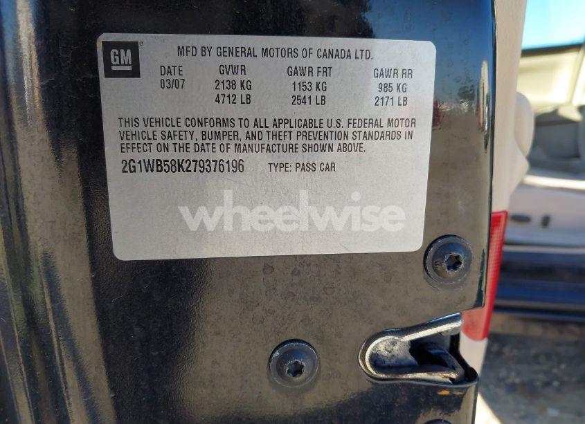 Photo 9 of 2007 Chevrolet Impala LS (VIN 2G1WB58K279376196)