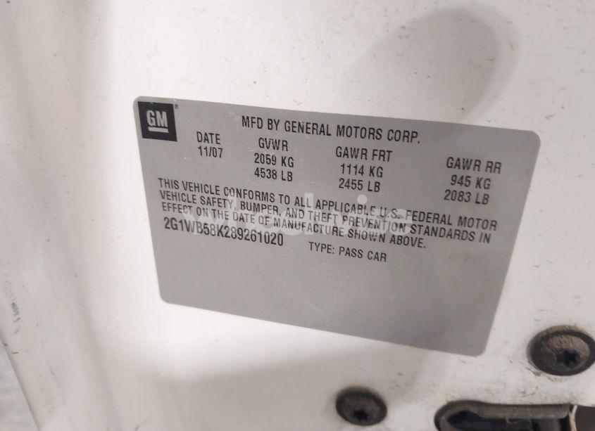 Photo 9 of 2008 Chevrolet Impala LS (VIN 2G1WB58K289261020)