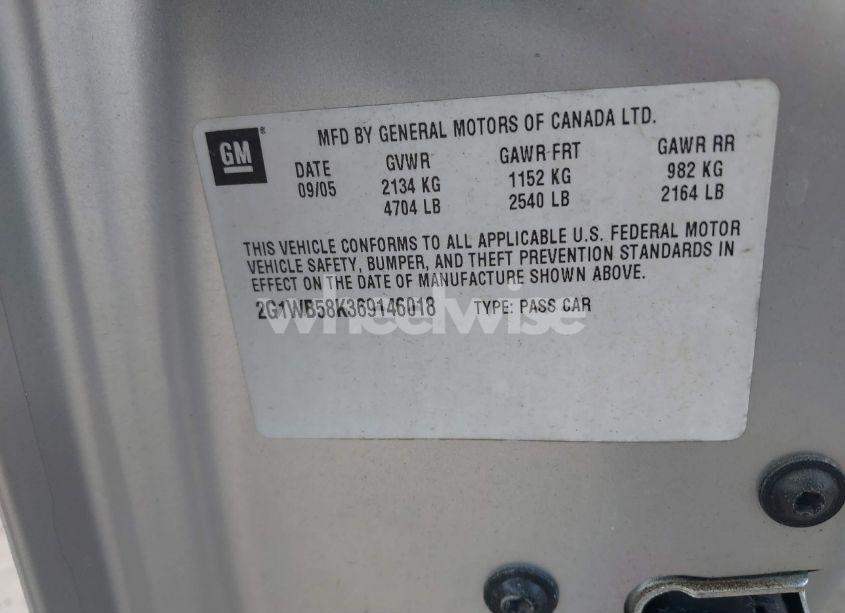 Photo 9 of 2006 Chevrolet Impala LS (VIN 2G1WB58K369146018)