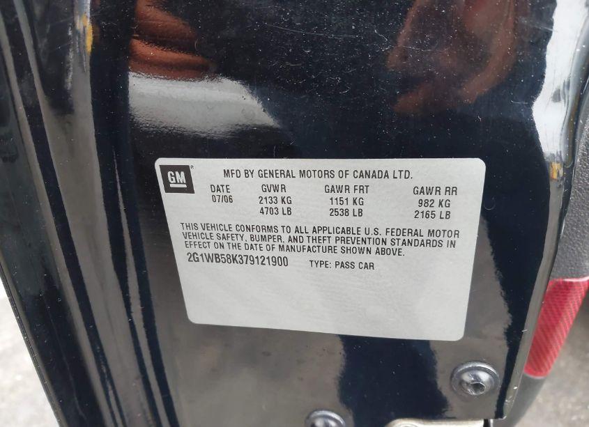 Photo 9 of 2007 Chevrolet Impala LS (VIN 2G1WB58K379121900)