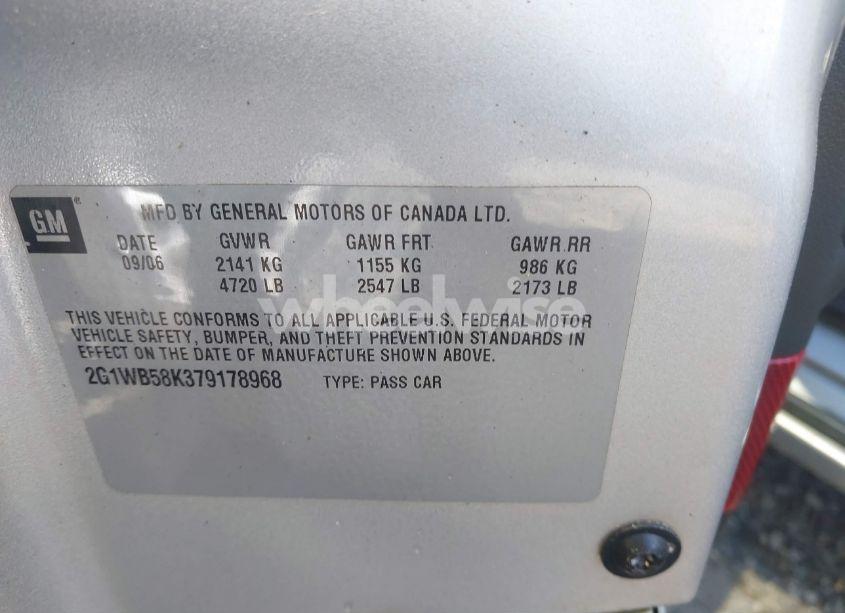 Photo 9 of 2007 Chevrolet Impala LS (VIN 2G1WB58K379178968)