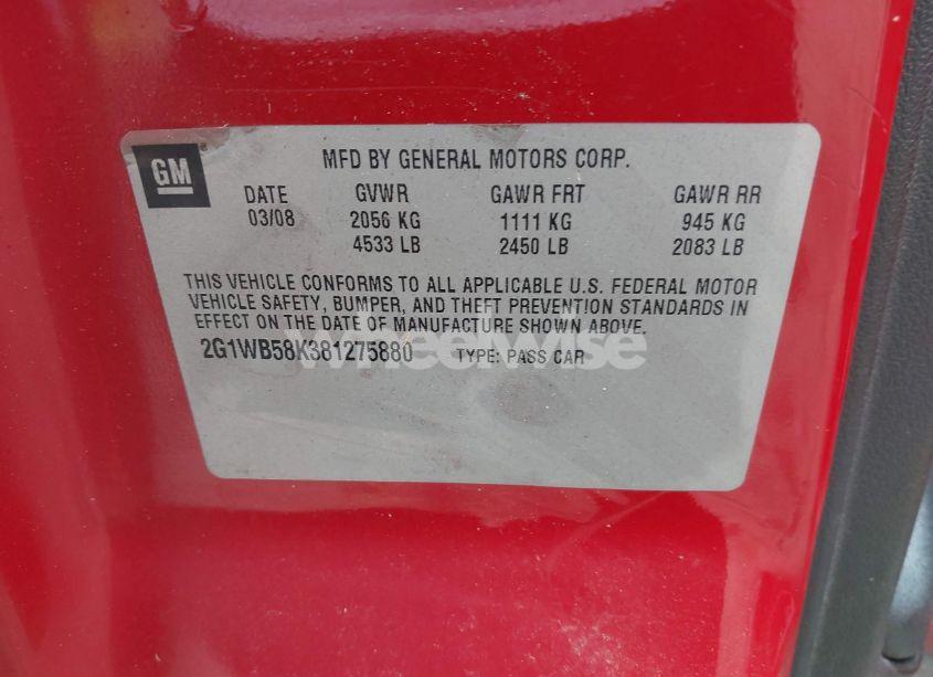 Photo 9 of 2008 Chevrolet Impala LS (VIN 2G1WB58K381275880)