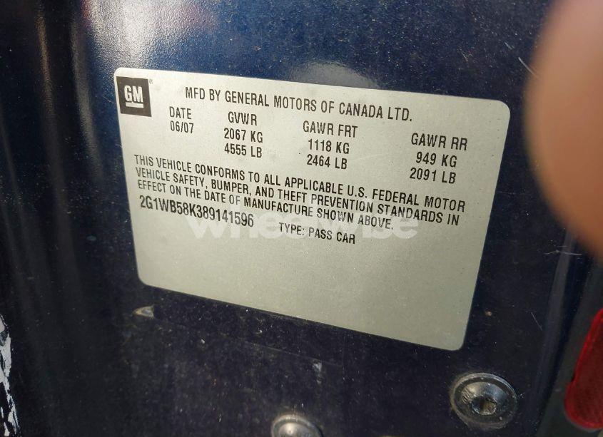 Photo 9 of 2008 Chevrolet Impala LS (VIN 2G1WB58K389141596)