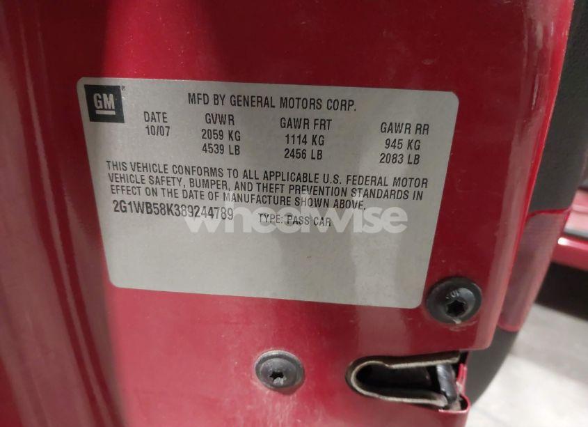 Photo 9 of 2008 Chevrolet Impala LS (VIN 2G1WB58K389244789)