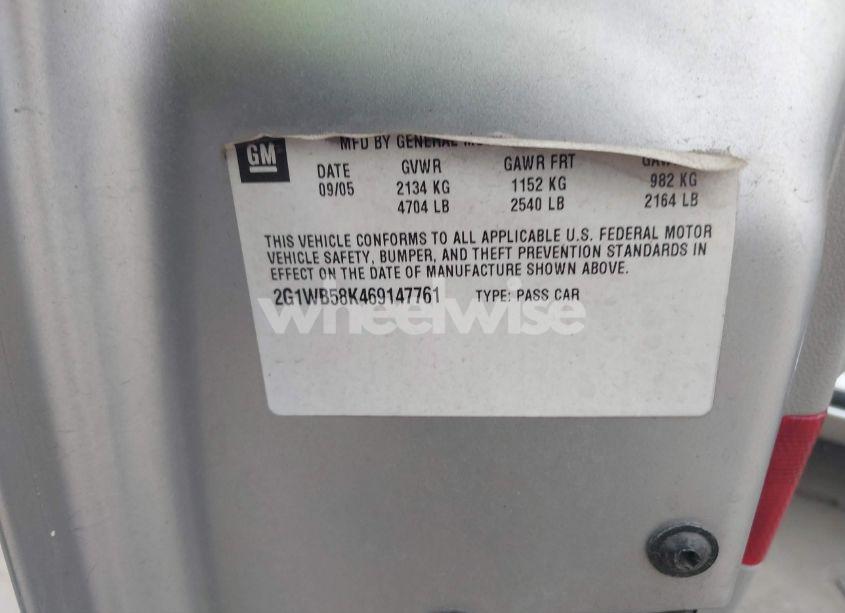 Photo 9 of 2006 Chevrolet Impala LS (VIN 2G1WB58K469147761)