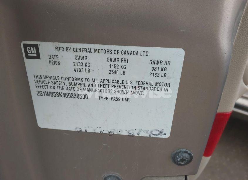 Photo 9 of 2006 Chevrolet Impala LS (VIN 2G1WB58K469330500)