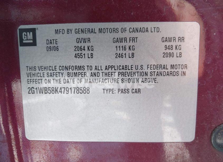 Photo 9 of 2007 Chevrolet Impala LS (VIN 2G1WB58K479178588)