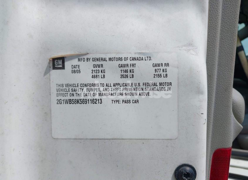 Photo 9 of 2006 Chevrolet Impala LS (VIN 2G1WB58K569116213)