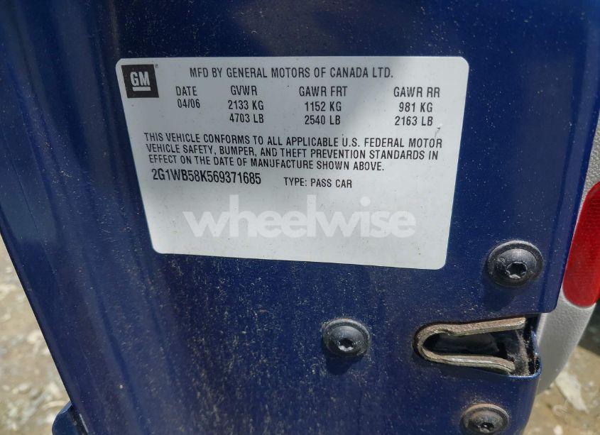 Photo 9 of 2006 Chevrolet Impala LS (VIN 2G1WB58K569371685)