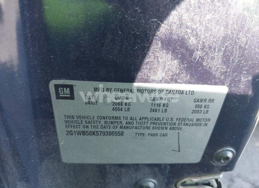 Photo 9 of 2007 Chevrolet Impala LS (VIN 2G1WB58K579386558)