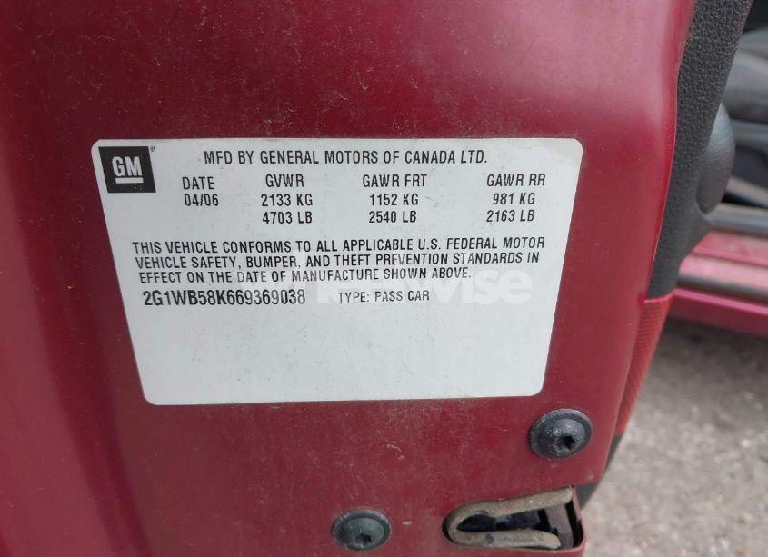 Photo 9 of 2006 Chevrolet Impala LS (VIN 2G1WB58K669369038)