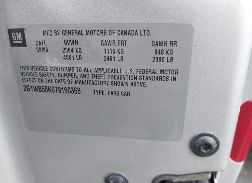 Photo 9 of 2007 Chevrolet Impala LS (VIN 2G1WB58K679190368)