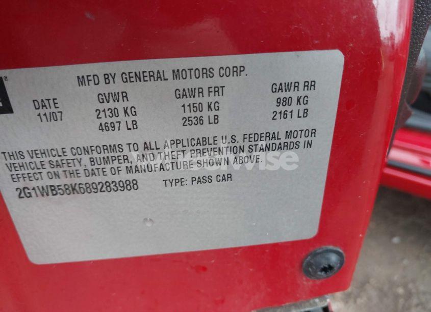 Photo 9 of 2008 Chevrolet Impala LS (VIN 2G1WB58K689283988)