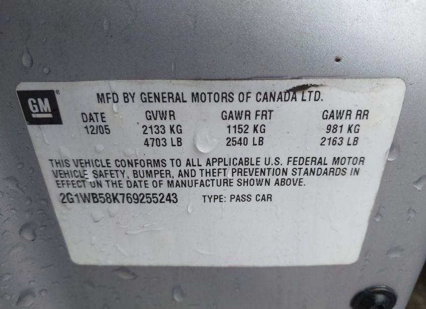 Photo 9 of 2006 Chevrolet Impala LS (VIN 2G1WB58K769255243)