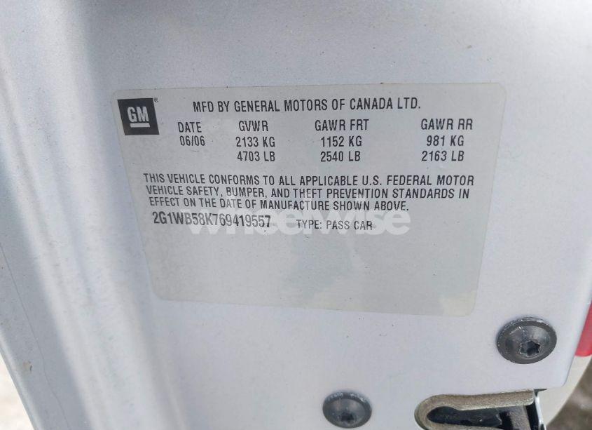 Photo 9 of 2006 Chevrolet Impala LS (VIN 2G1WB58K769419557)