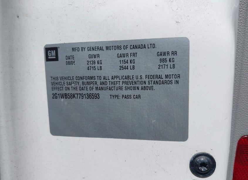 Photo 9 of 2007 Chevrolet Impala LS (VIN 2G1WB58K779136593)