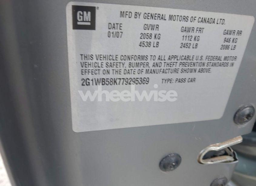 Photo 9 of 2007 Chevrolet Impala LS (VIN 2G1WB58K779295369)