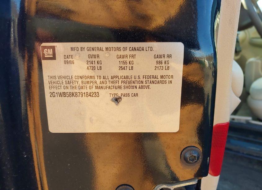 Photo 9 of 2007 Chevrolet Impala LS (VIN 2G1WB58K879184233)