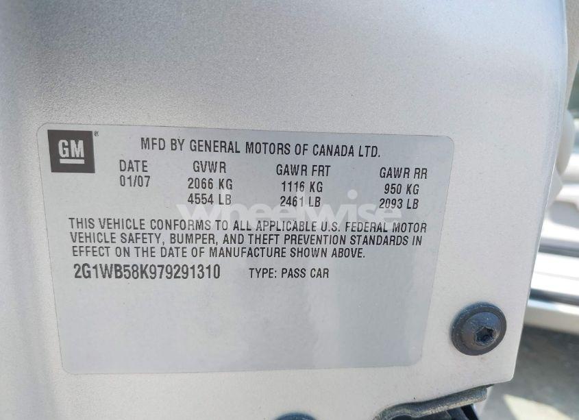 Photo 9 of 2007 Chevrolet Impala LS (VIN 2G1WB58K979291310)