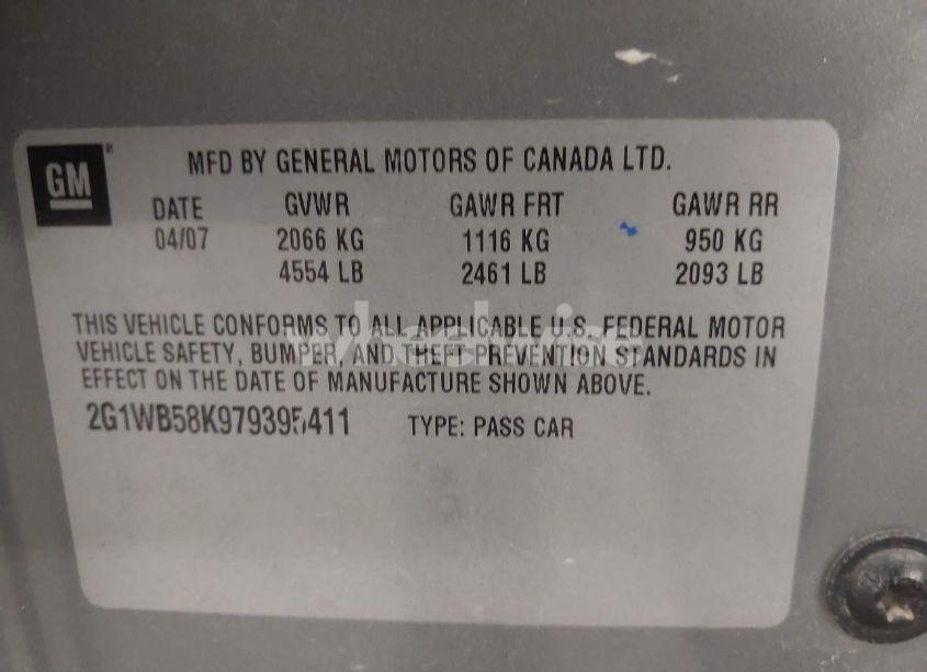 Photo 9 of 2007 Chevrolet Impala LS (VIN 2G1WB58K979395411)