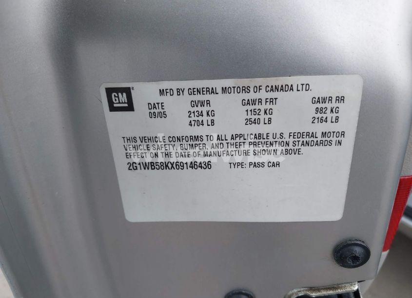 Photo 9 of 2006 Chevrolet Impala LS (VIN 2G1WB58KX69146436)