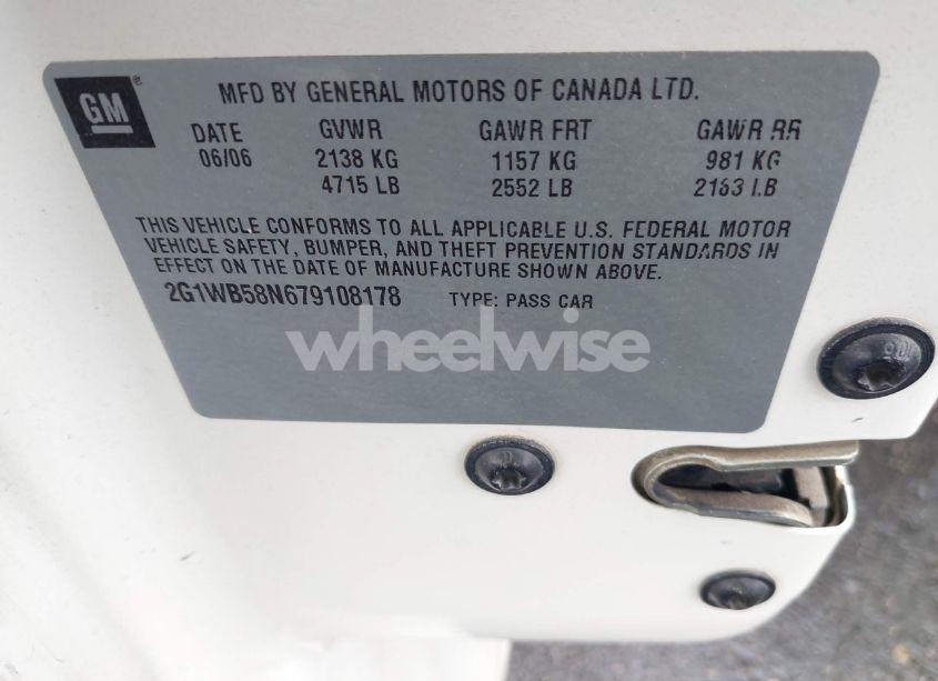 Photo 9 of 2007 Chevrolet Impala LS (VIN 2G1WB58N679108178)