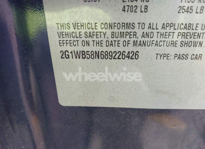 Photo 9 of 2008 Chevrolet Impala LS (VIN 2G1WB58N689226426)