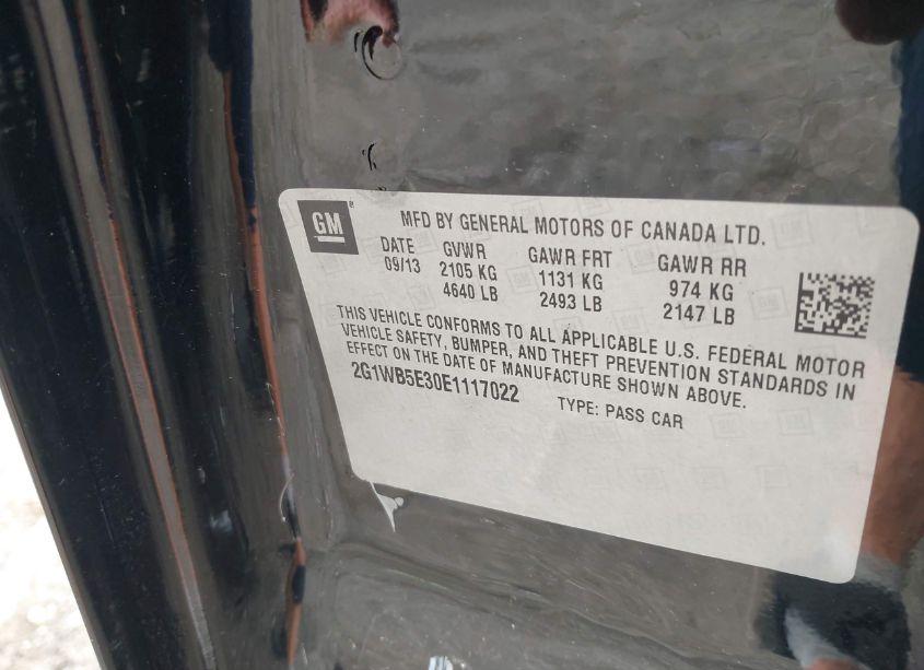 Photo 9 of 2014 Chevrolet Impala LIMITED LT (VIN 2G1WB5E30E1117022)