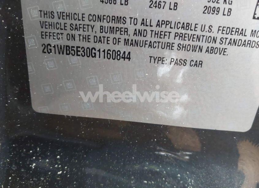 Photo 9 of 2016 Chevrolet Impala LIMITED LT (VIN 2G1WB5E30G1160844)