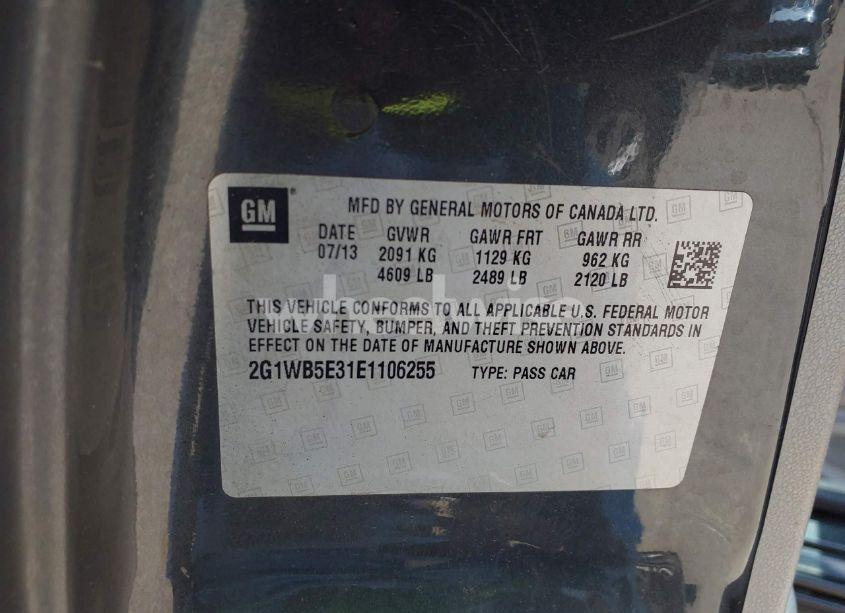 Photo 9 of 2014 Chevrolet Impala LIMITED LT (VIN 2G1WB5E31E1106255)