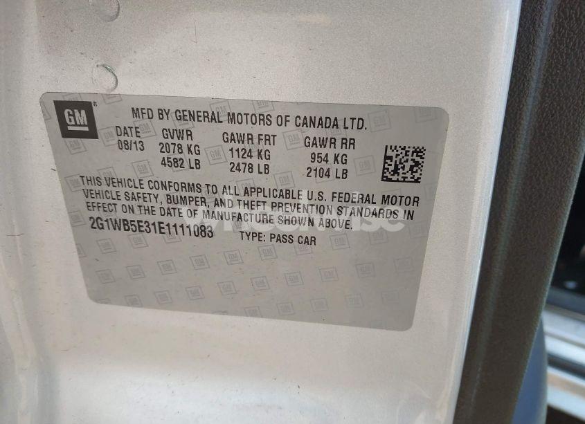 Photo 9 of 2014 Chevrolet Impala LIMITED LT (VIN 2G1WB5E31E1111083)